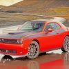 Red Dodge Challenger Car paint by number