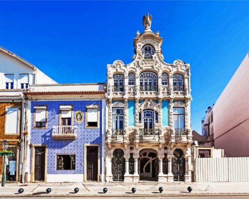 Rossio Gaeden Buildings Aveiro Potugal paint by numbers