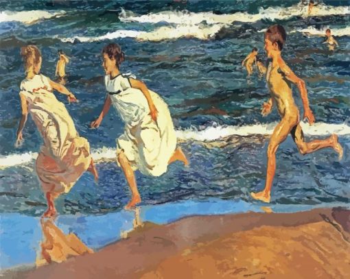 Running Along The Beach By Sorrola paint by numbers