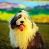 Cute Happy Sheepdog paint by numbers