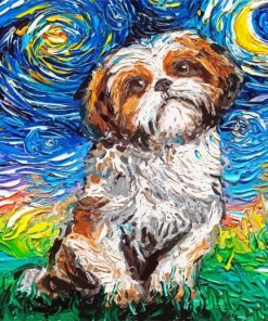 Shih Tzu Dog Pop Art paint by numbers