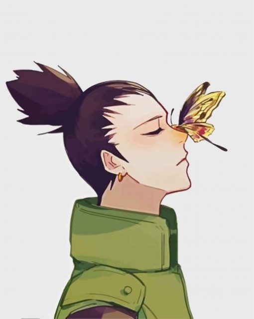 Shikimaru With Butterfly Anime paint by numbers
