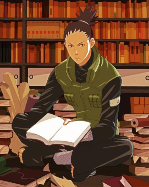 Shikamaru Reading Book Anime paint by numbers