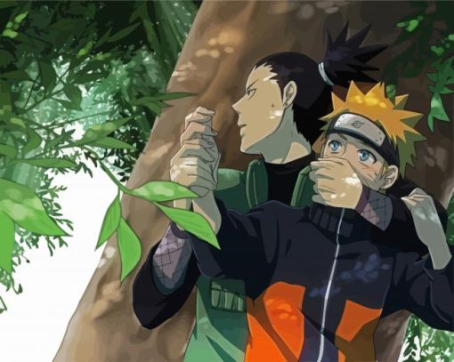 Shikamaru And Naruto Anime paint by numbers