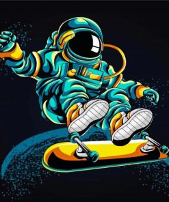 Skater Astronaut Art paint by numbers