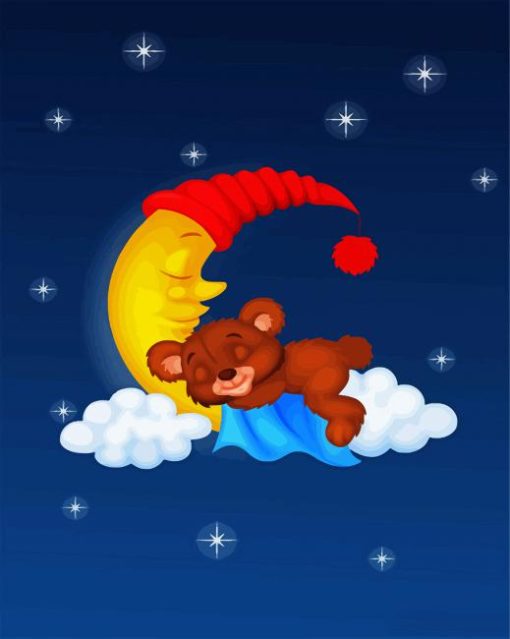 Sleepy Teddy Bear paint by numbers