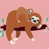 Sloth And Mom Animals paint by numbers