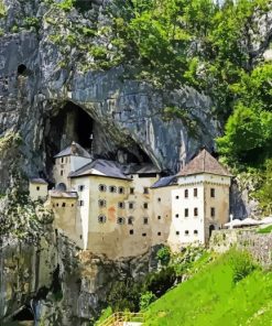 Slovenia Predjama Castle paint by numbers