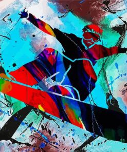 Colrful Snowboarding Pop Art paint by numbers