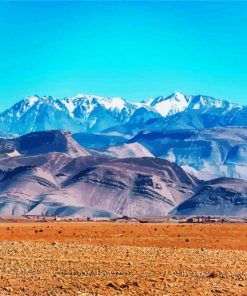 Snowy Atlas Mountains Landscape paint by numbers