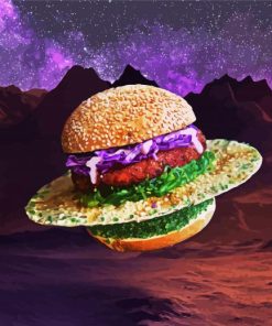 Space Burger Poster paint by numbers