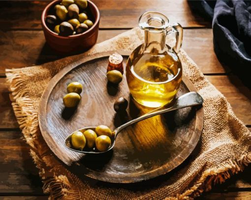 Still Life Olives And Oil paint by numbers