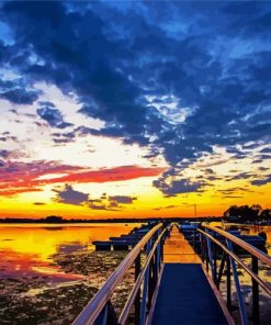 Sunset And The Dock paint by numbers