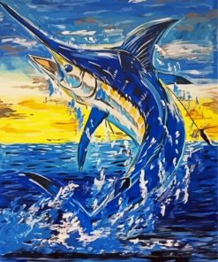 Swordfish Fighting Art paint by numbers