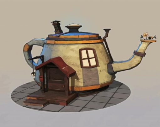 Teapot House paint by numbers