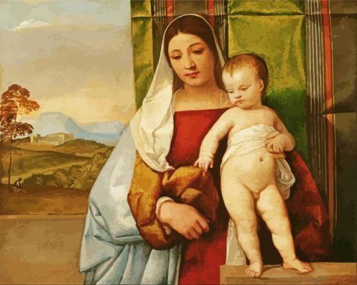 The Gypsy Madonna By Tiziano paint by numbers