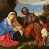 The Holy Family WithA Shepherd By Tizianopaint by numbers