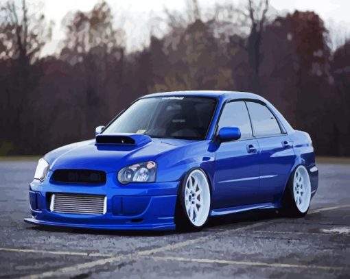 Subaru Blue Sportcar paint by numbers