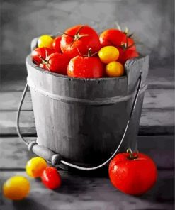 Tomatoes Food In A Bucket Art paint by numbers