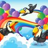 Toucans Birds And Balloons And Rainbow paint by numbers