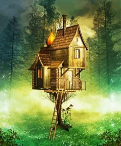 Treehouse Illustration paint by numbers