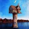 Treehouse Illustration Art paint by numbers