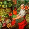 Woman Selling Veggies paint by numbers