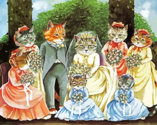 Victorian Cats paint by number