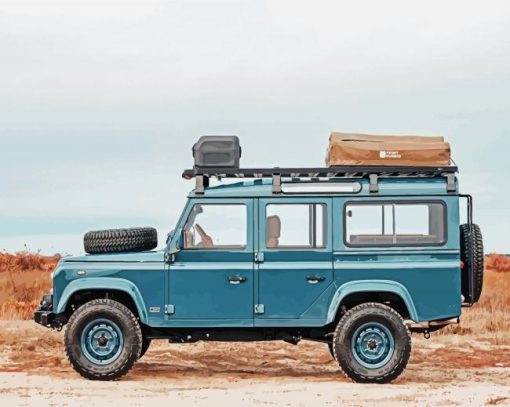 Vintage Land Rover Car paint by numbers