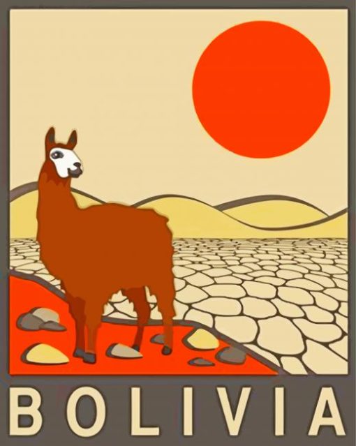 Visit Bolivia Poster paint by numbers