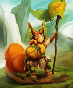 Warrior Squirrel Animal paint by numbers