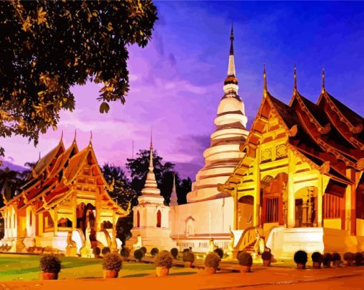 Wat Phra Singh Woramahawihan Thailand paint by numbers