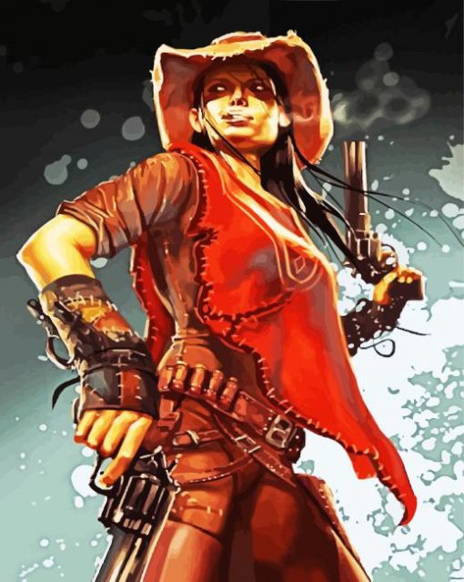 West Gunslinger Girl paint by numbers