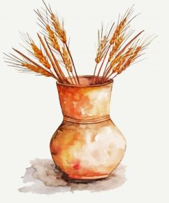 Wheat In A Jar Illustration paint by numbers