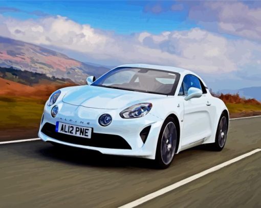 Aesthetic White Alpine Car paint by numbers