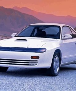 Vintage White Celica Car paint by numbers