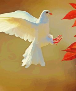 White Dove Bird paint by numbers