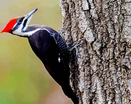 Woodpecker Bird Animal paint by numbers