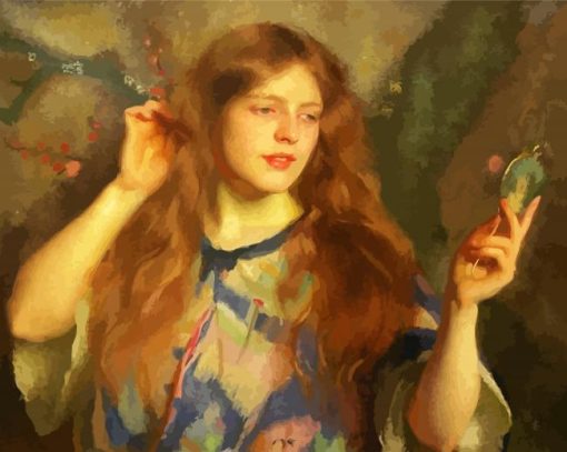 Young Girl With Mirror paint by numbers