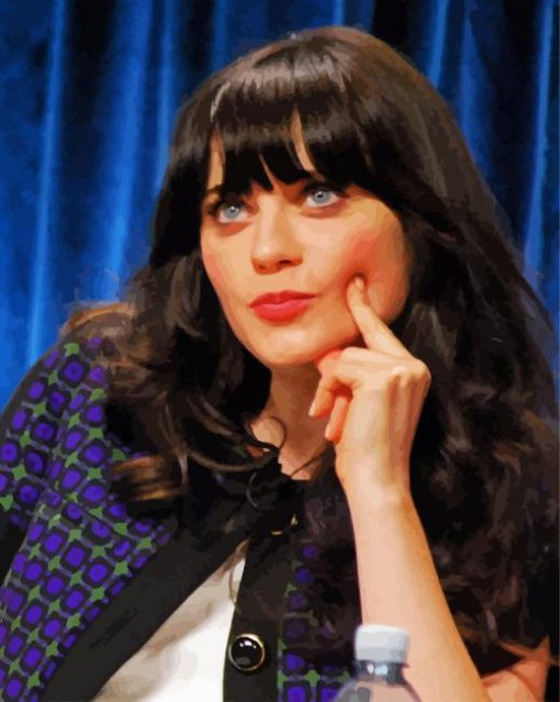 Zooey Deschan Actress paint by numbers