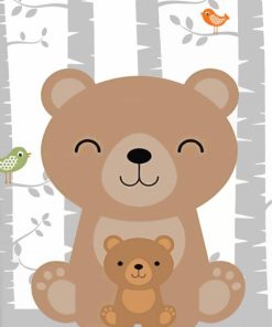 Adorable Brown Bear paint by numbers