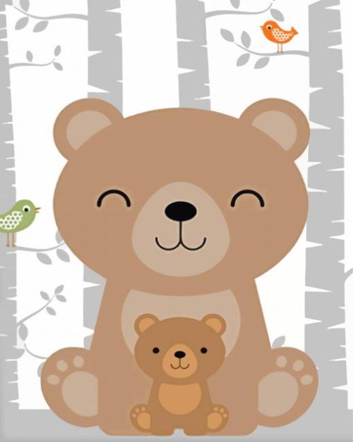 Adorable Brown Bear paint by numbers