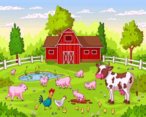 Aesthetic Happy Farm And Animals paint by numbers