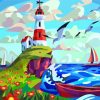 Aesthetic Lighthouse Illustration paint by numbers