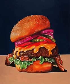 Aesthetic Burger Food paint by number