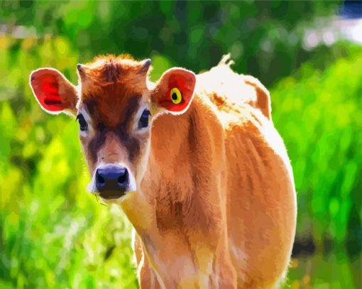 Aesthetic Cute Golden Calf paint by numbers