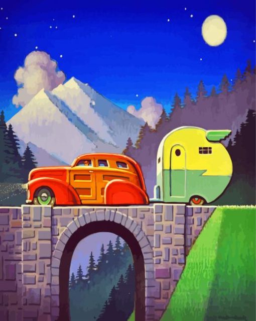 Aesthetic Camping Car paint by numbers