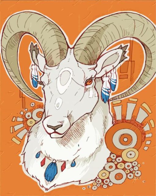 Aesthetic Cute Capra Animaml paint by numbers