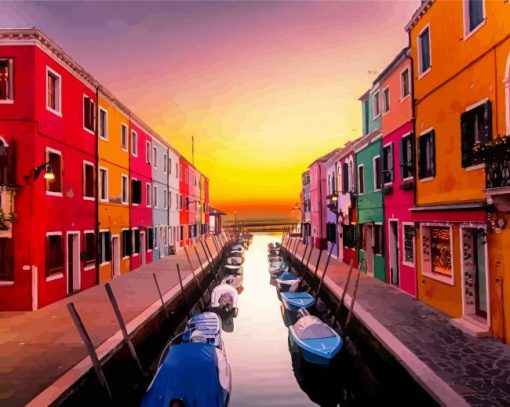 Aesthetic Case Colorate Burano Italy paint by numbers