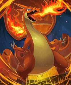 Aesthetic Orange Charizard paint by numbers